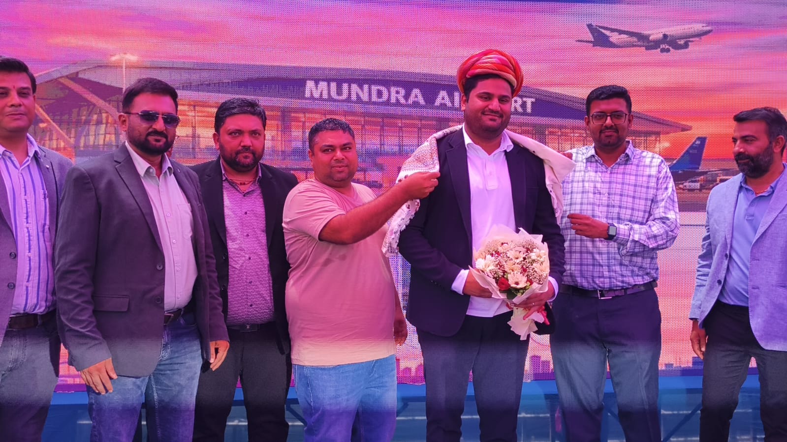 Shawl Honored To Mr. Jeet Adani By Bhavin Tanna & Javed Khoja